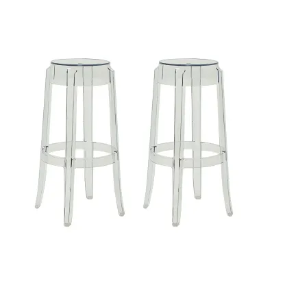 Modern Transparent Acrylic Stylish Elegant Square Bar Stool Image - 16