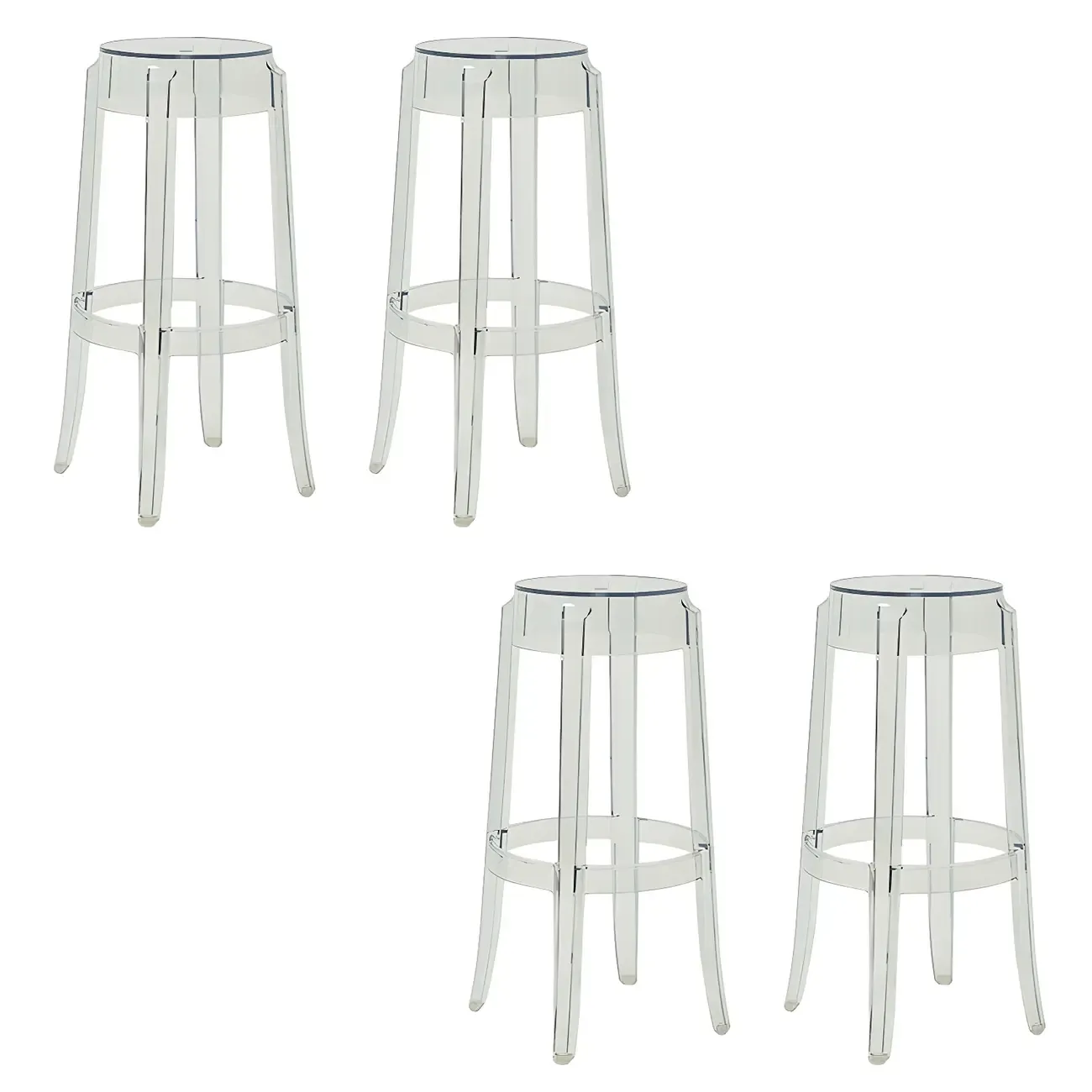 Modern Transparent Acrylic Stylish Elegant Square Bar Stool Image - 17