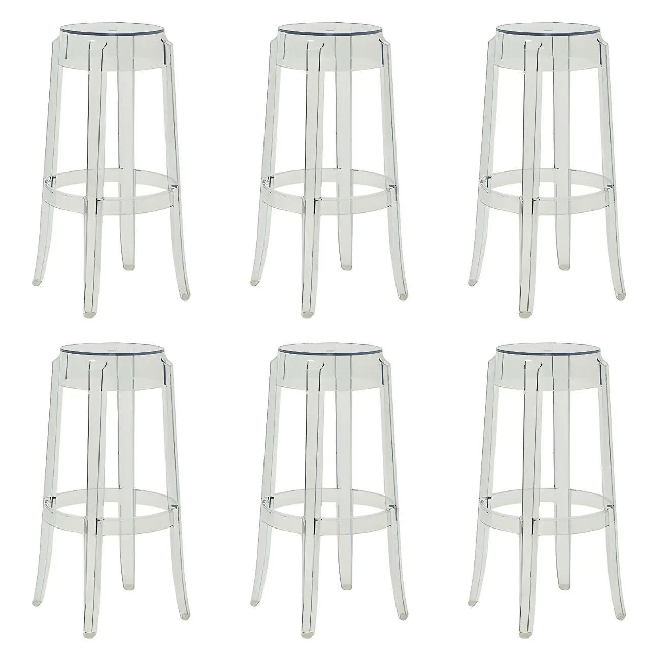 Modern Transparent Acrylic Stylish Elegant Square Bar Stool Image - 18 | homeyfad