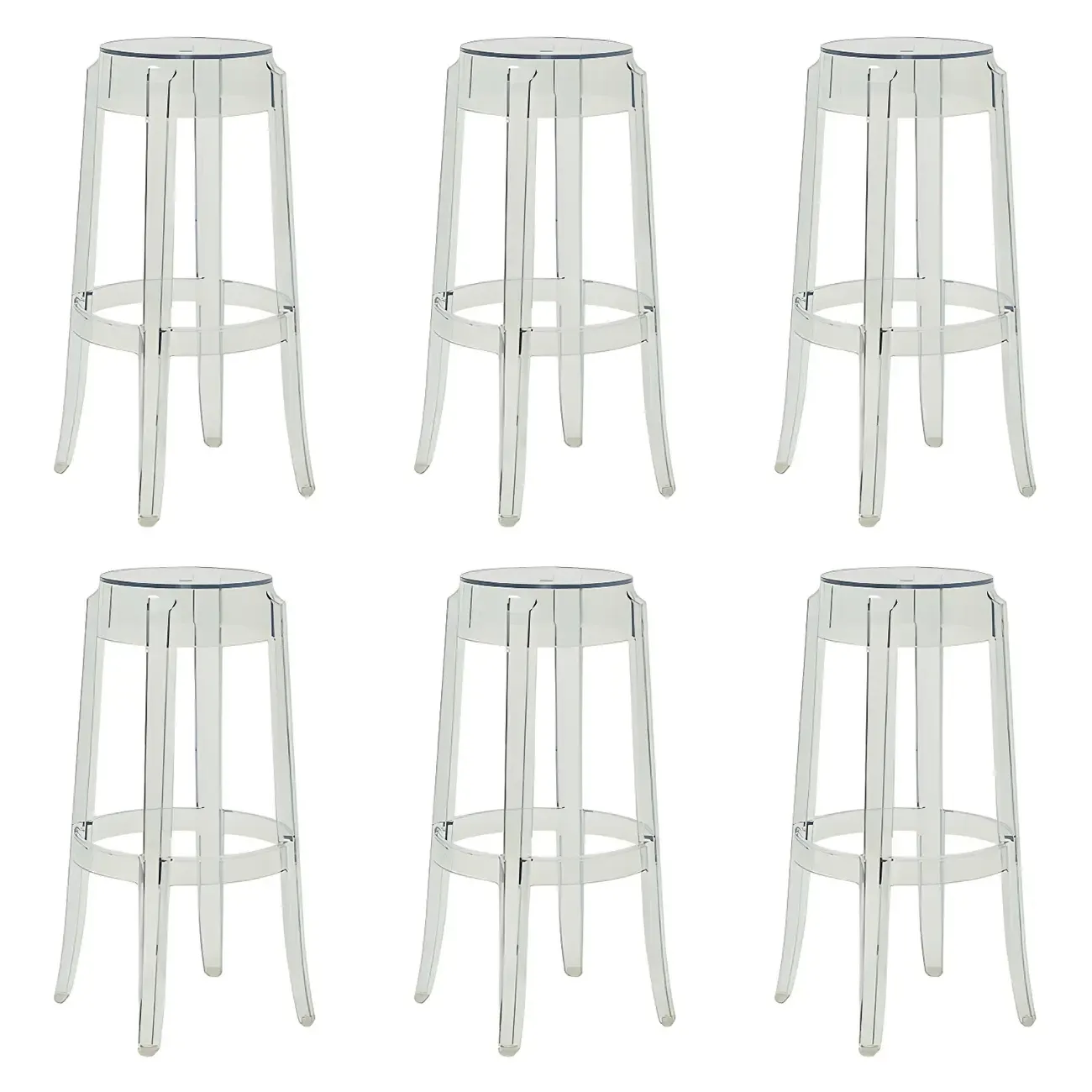 Modern Transparent Acrylic Stylish Elegant Square Bar Stool Image - 18