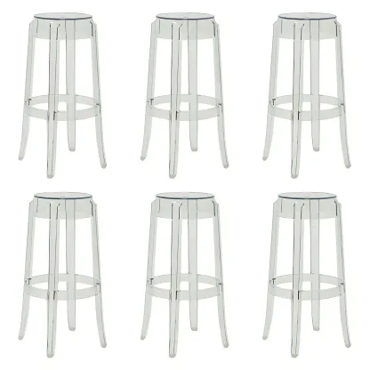 Modern Transparent Acrylic Stylish Elegant Square Bar Stool Image - 18