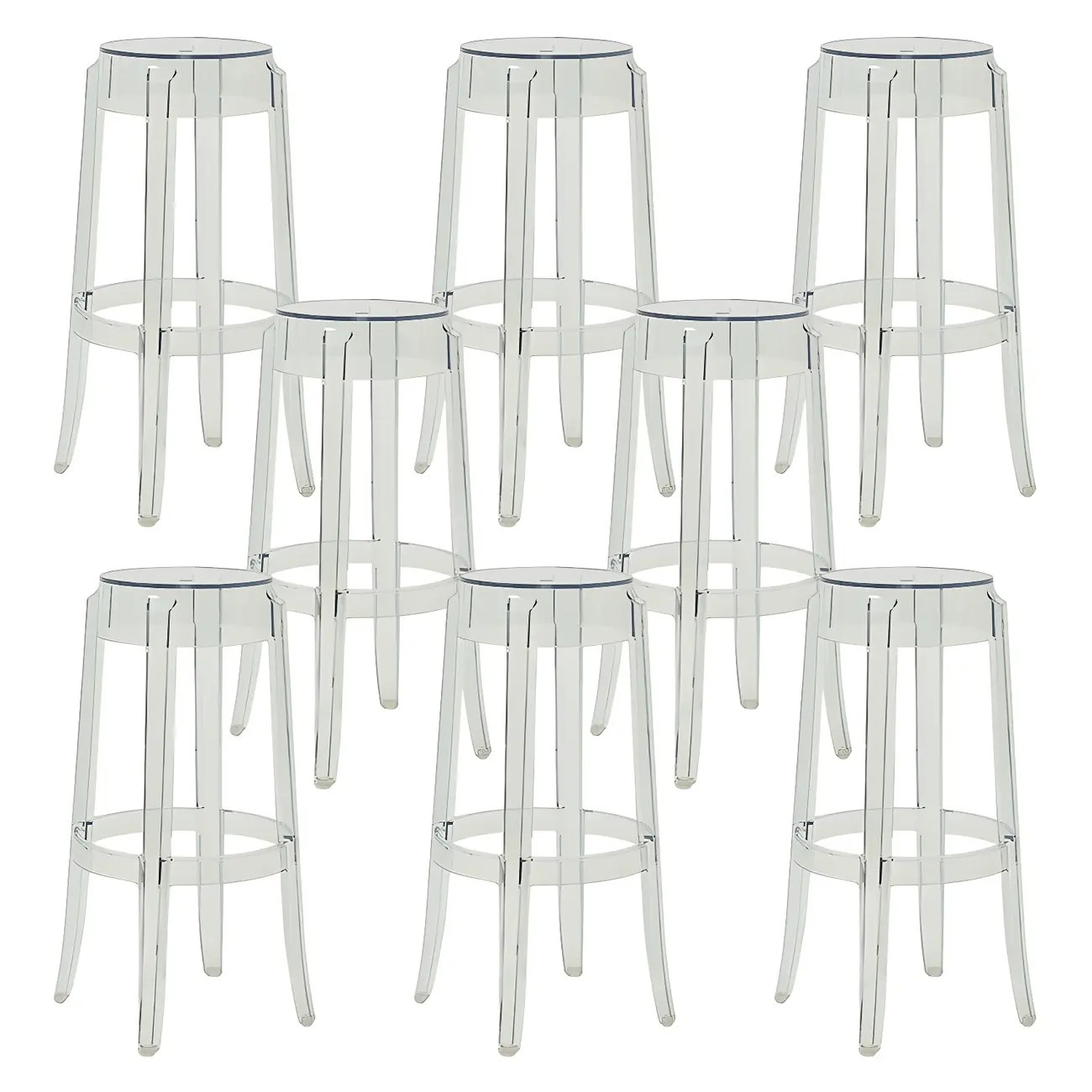 Modern Transparent Acrylic Stylish Elegant Square Bar Stool Image - 19 | homeyfad