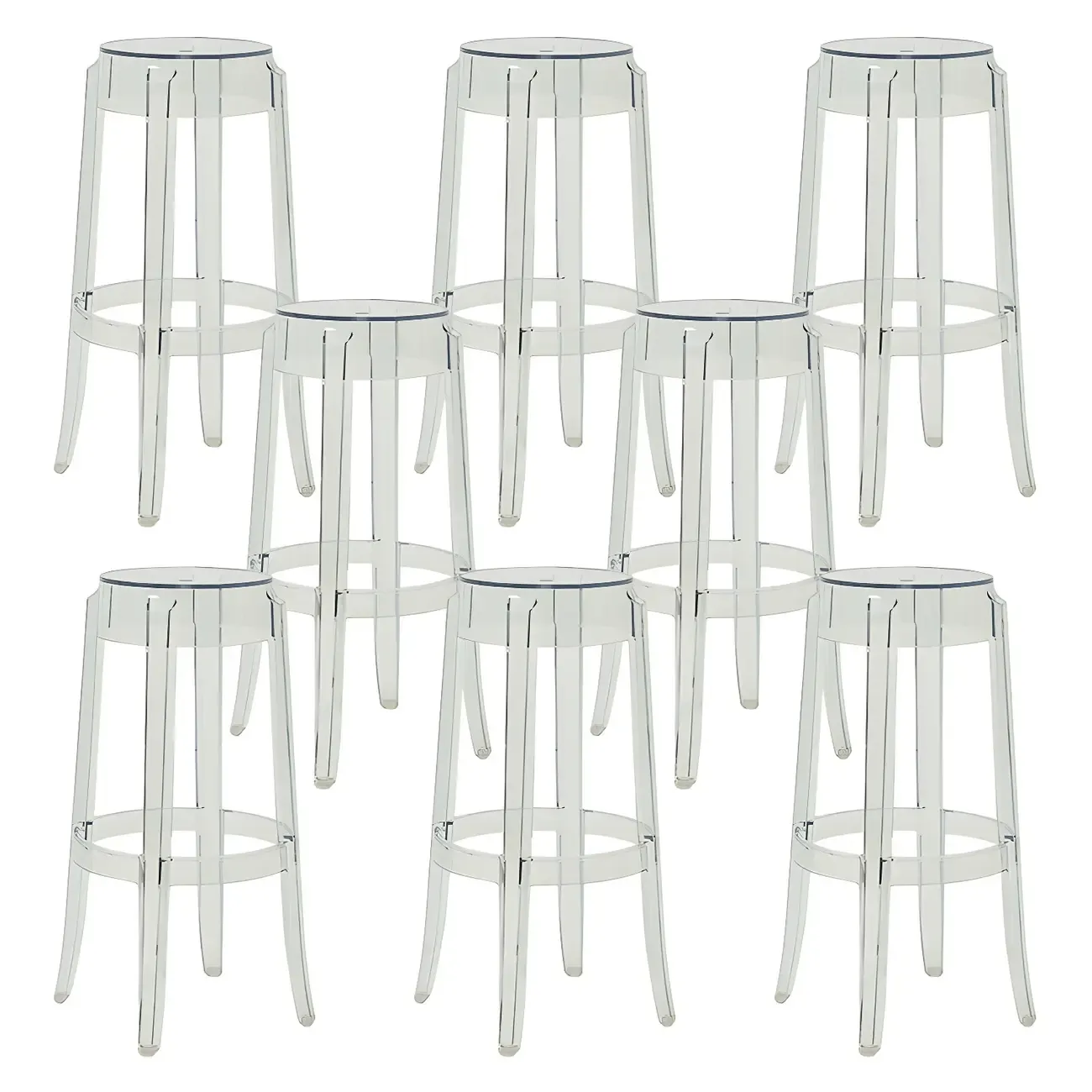 Modern Transparent Acrylic Stylish Elegant Square Bar Stool Image - 19