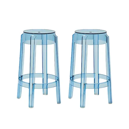 Modern Transparent Acrylic Stylish Elegant Square Bar Stool Image - 21