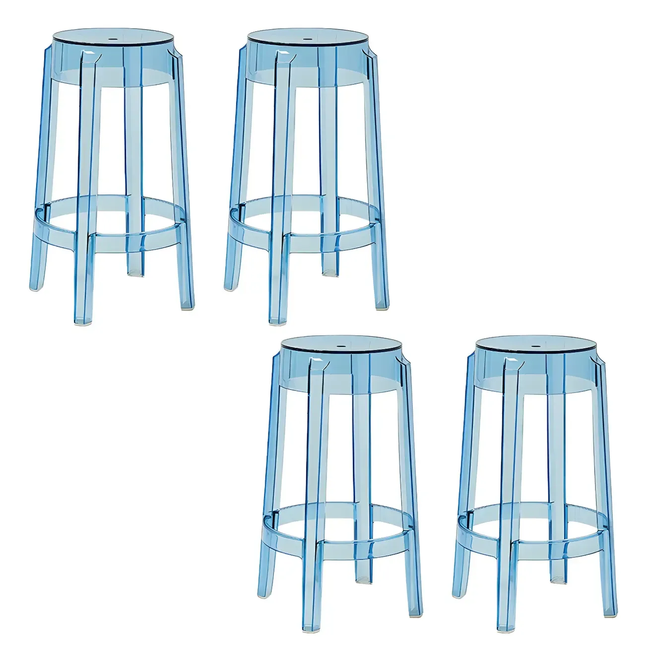 Modern Transparent Acrylic Stylish Elegant Square Bar Stool Image - 22