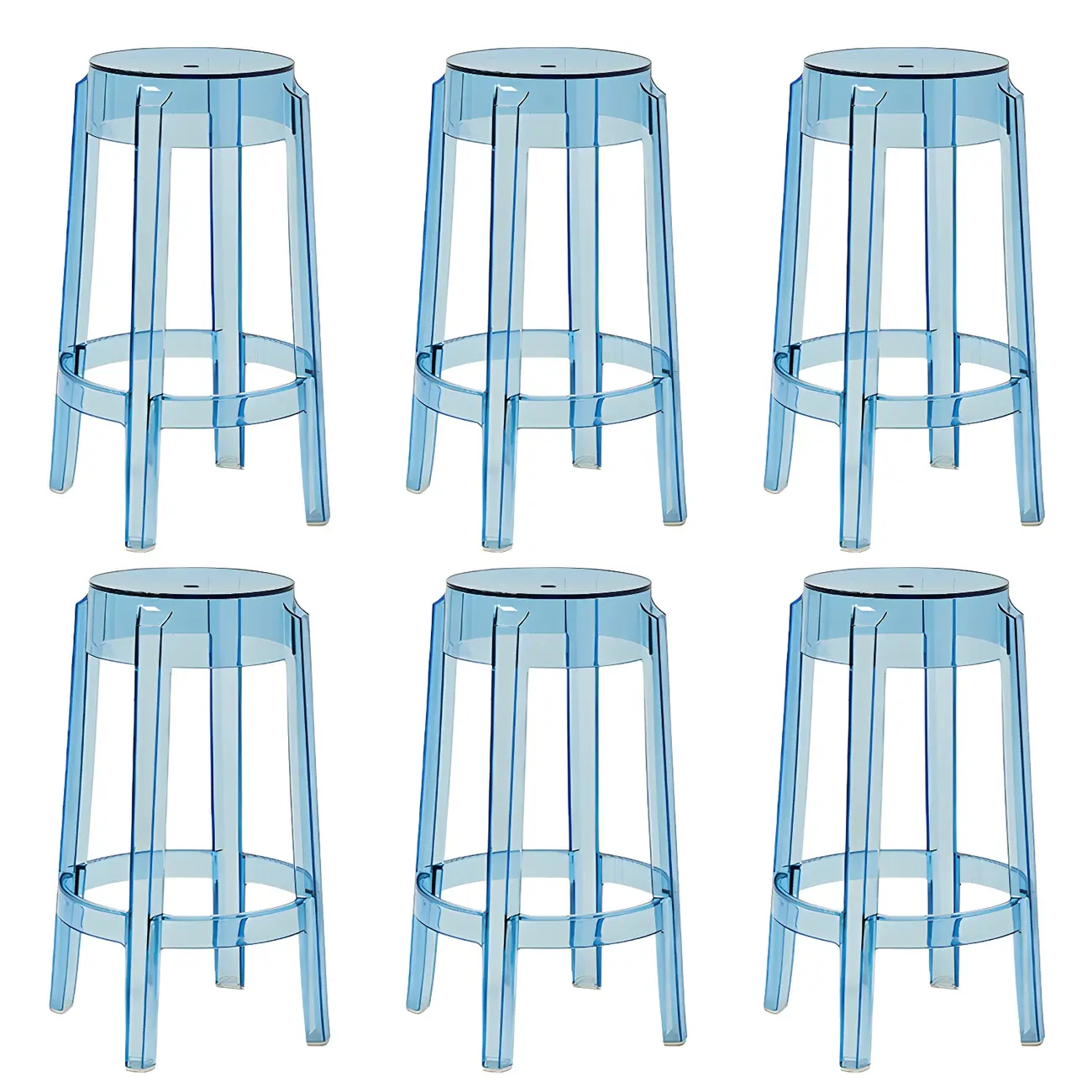 Modern Transparent Acrylic Stylish Elegant Square Bar Stool Image - 23 | homeyfad