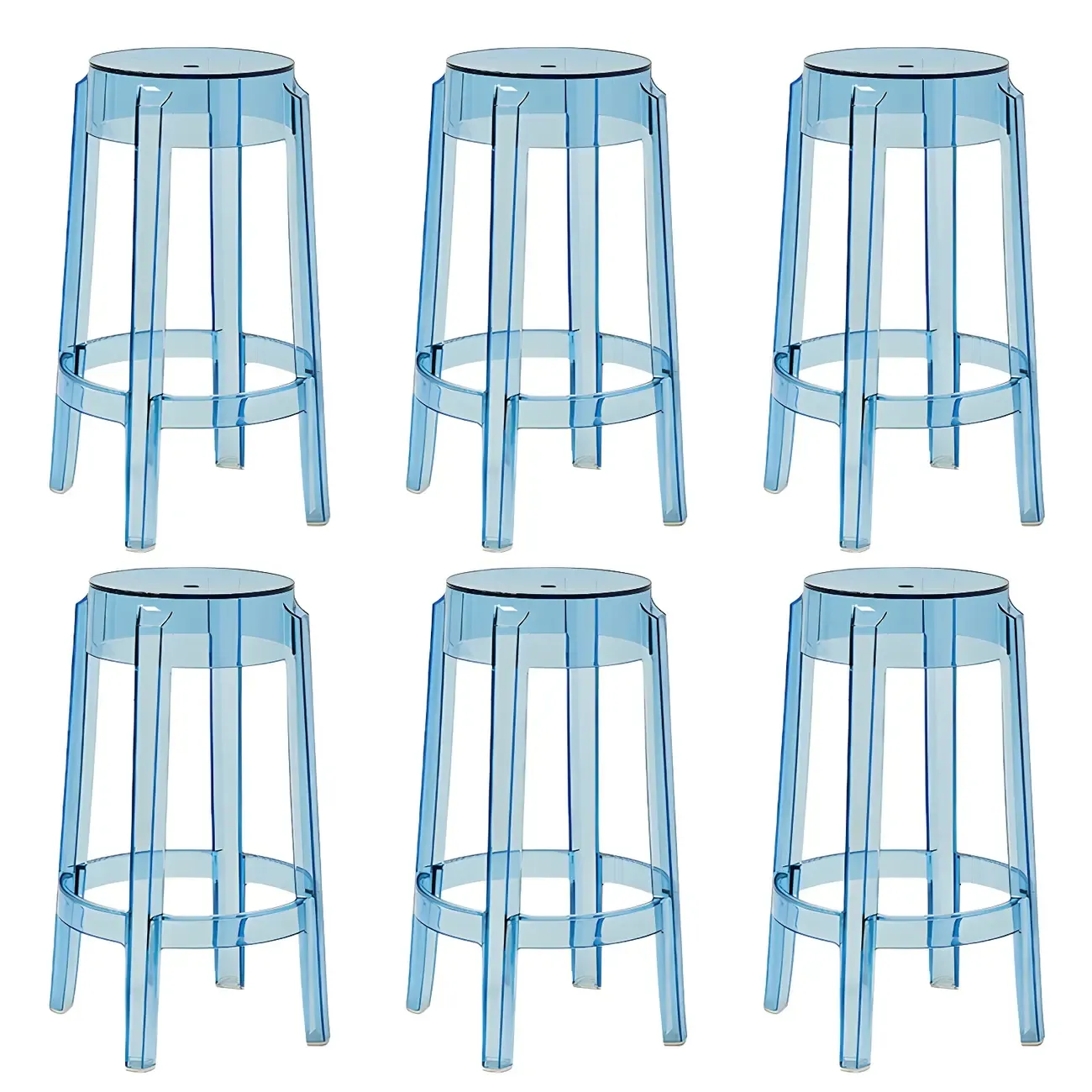Modern Transparent Acrylic Stylish Elegant Square Bar Stool Image - 23