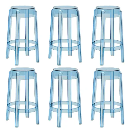 Modern Transparent Acrylic Stylish Elegant Square Bar Stool Image - 23