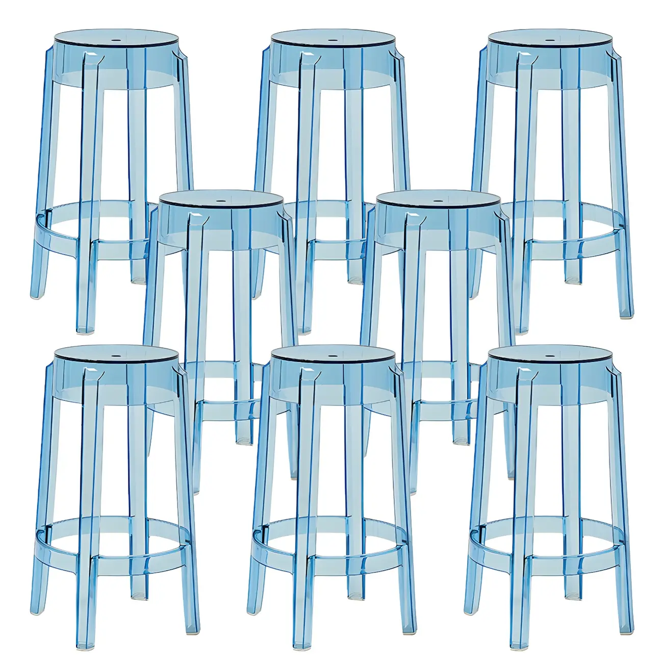Modern Transparent Acrylic Stylish Elegant Square Bar Stool Image - 24 | homeyfad