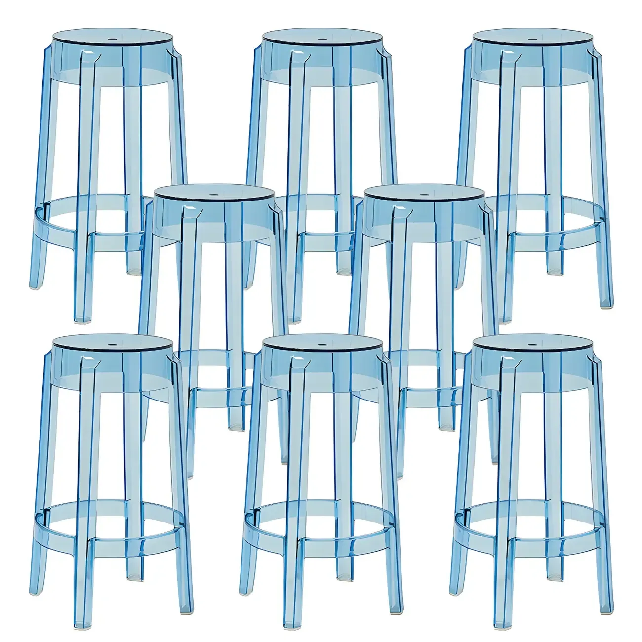 Modern Transparent Acrylic Stylish Elegant Square Bar Stool Image - 24