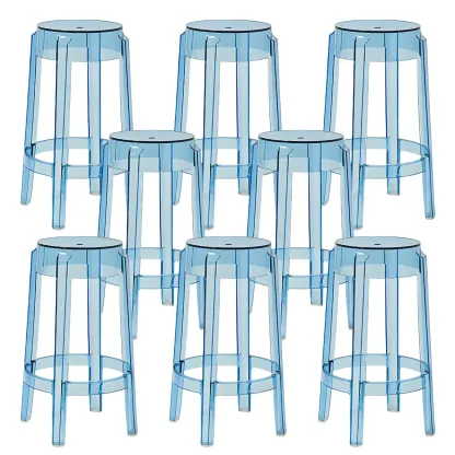 Modern Transparent Acrylic Stylish Elegant Square Bar Stool Image - 24