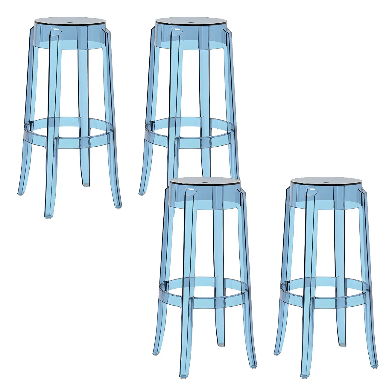 Modern Transparent Acrylic Stylish Elegant Square Bar Stool Image - 27 | homeyfad