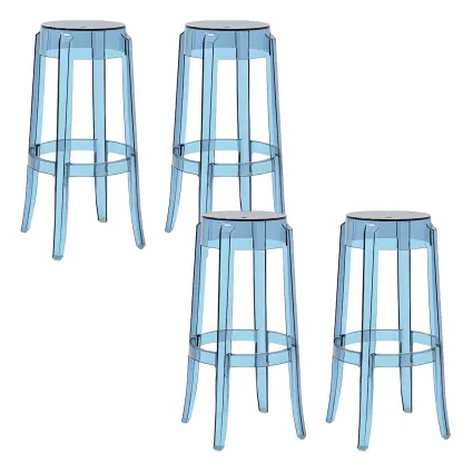Modern Transparent Acrylic Stylish Elegant Square Bar Stool Image - 27