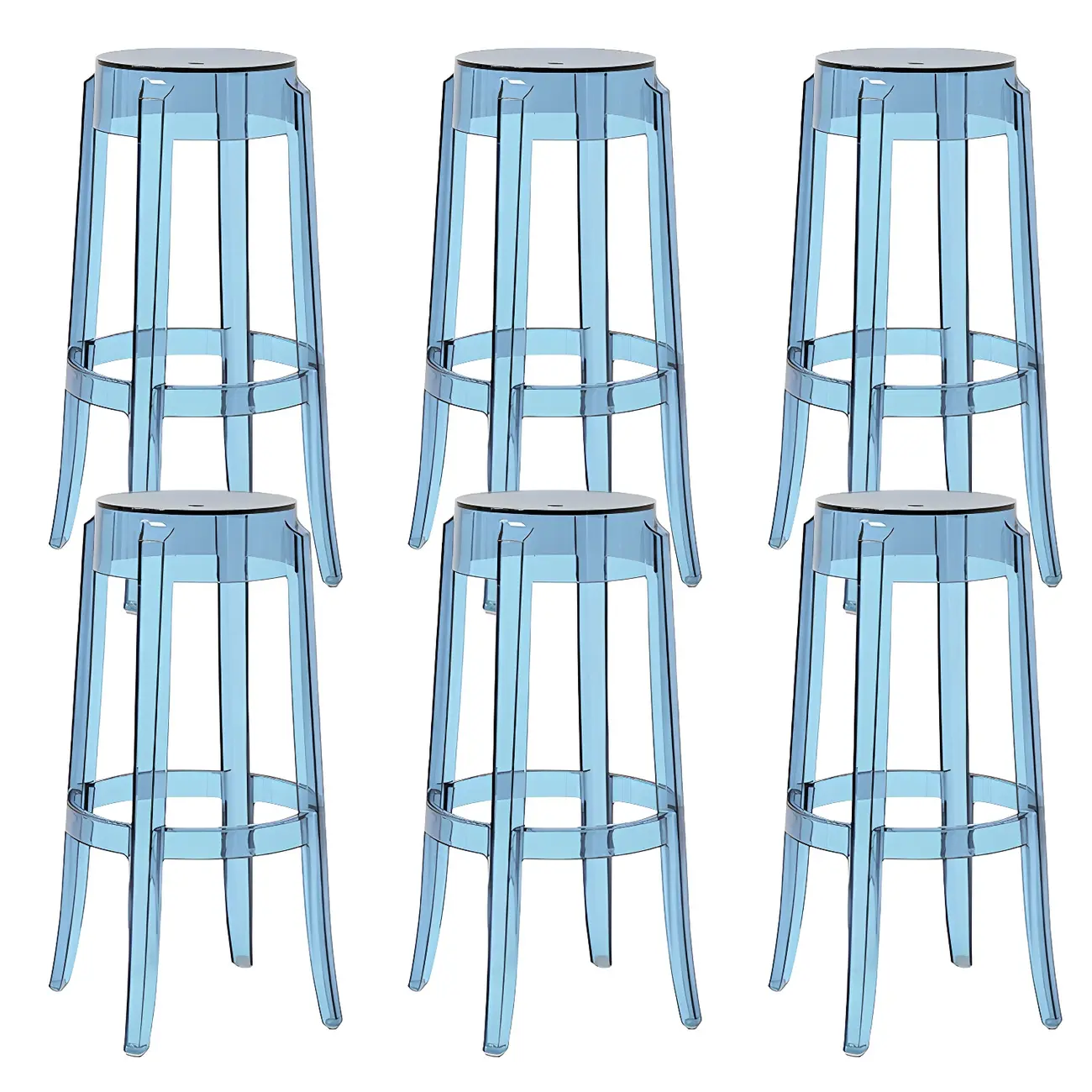 Modern Transparent Acrylic Stylish Elegant Square Bar Stool Image - 28 | homeyfad