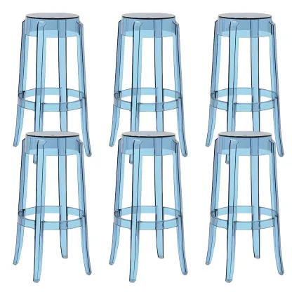 Modern Transparent Acrylic Stylish Elegant Square Bar Stool Image - 28