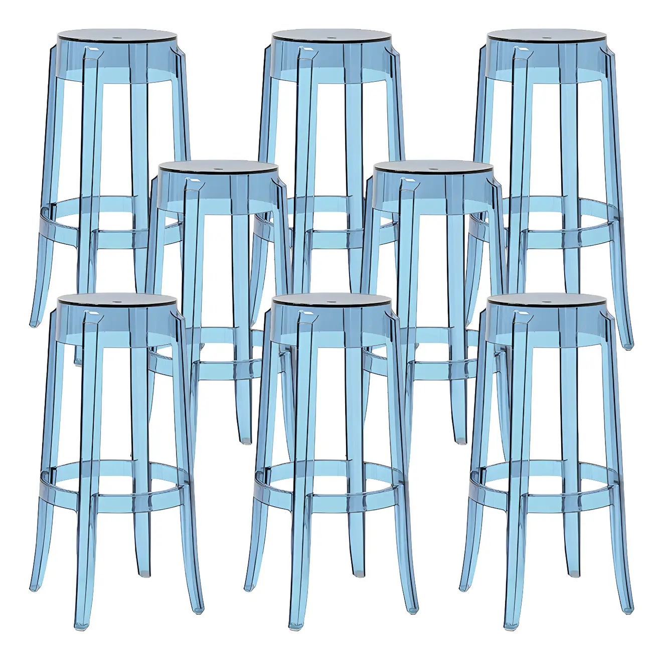 Modern Transparent Acrylic Stylish Elegant Square Bar Stool Image - 29 | homeyfad