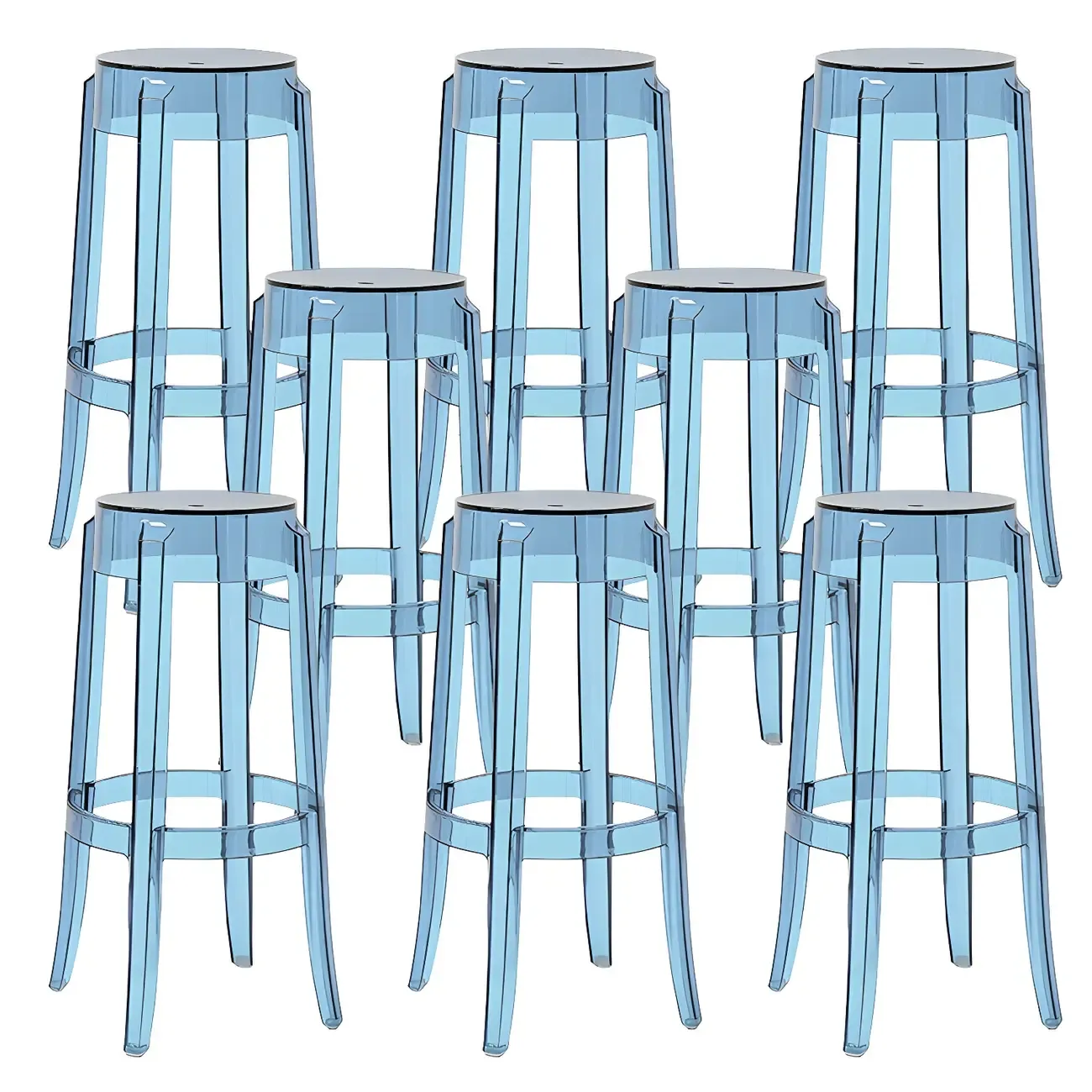 Modern Transparent Acrylic Stylish Elegant Square Bar Stool Image - 29