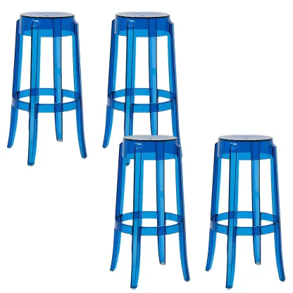 Modern Transparent Acrylic Stylish Elegant Square Bar Stool Image - 37