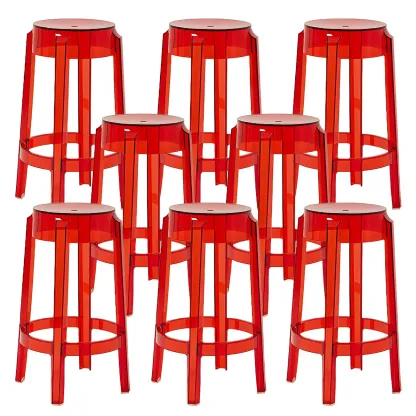 Modern Transparent Acrylic Stylish Elegant Square Bar Stool Image - 44