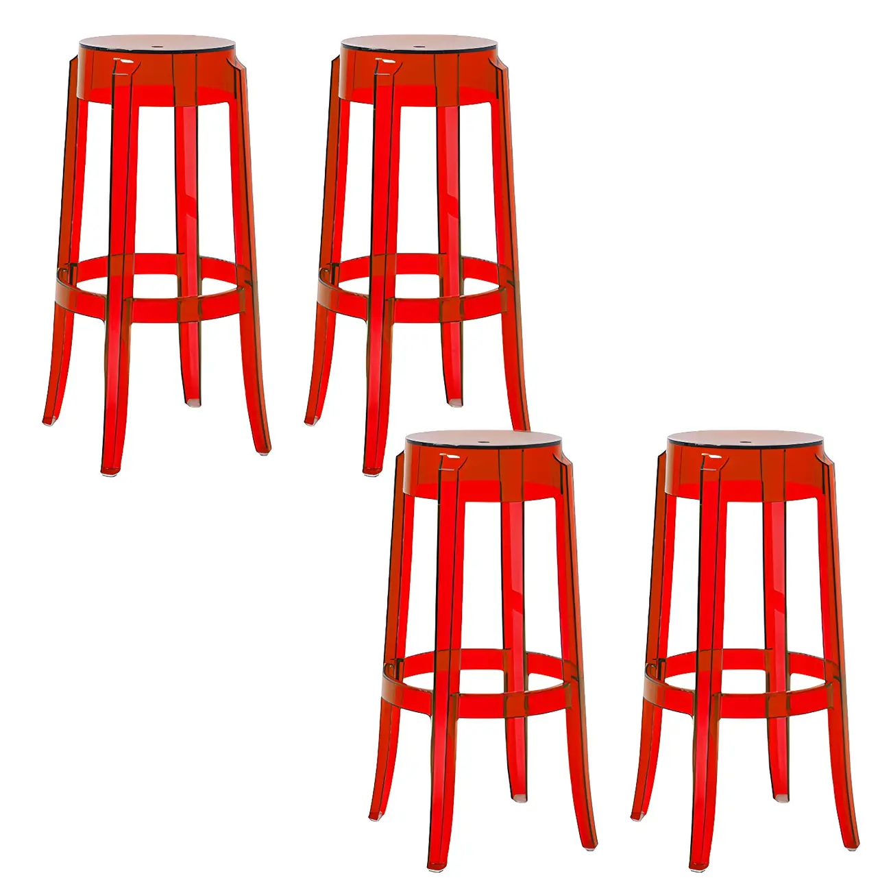 Modern Transparent Acrylic Stylish Elegant Square Bar Stool Image - 47 | homeyfad