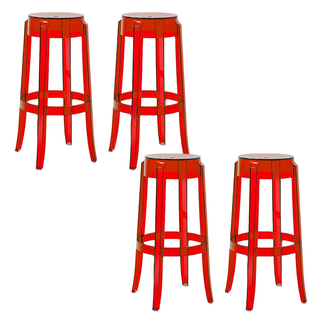 Modern Transparent Acrylic Stylish Elegant Square Bar Stool Image - 47