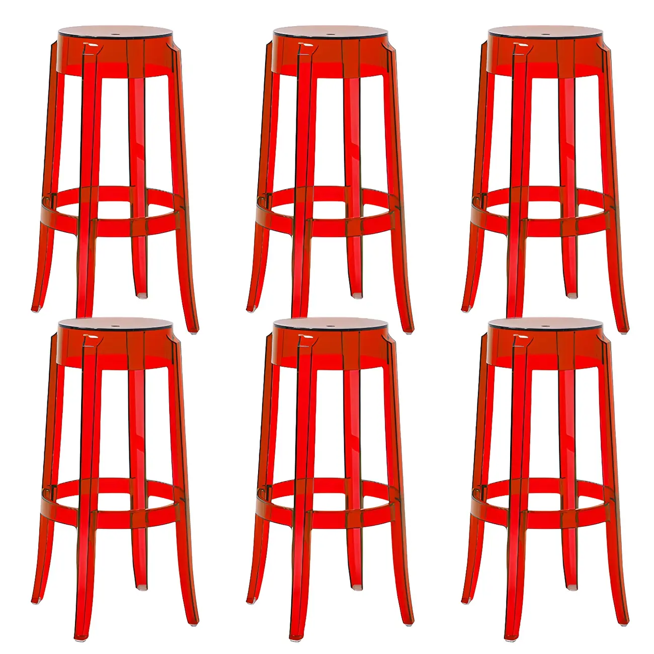 Modern Transparent Acrylic Stylish Elegant Square Bar Stool Image - 48 | homeyfad