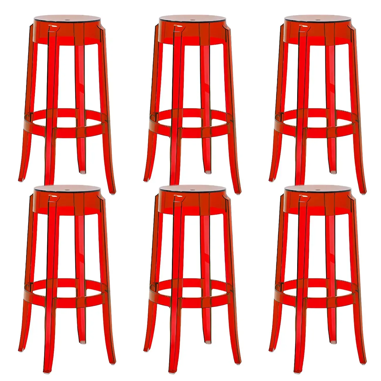 Modern Transparent Acrylic Stylish Elegant Square Bar Stool Image - 48
