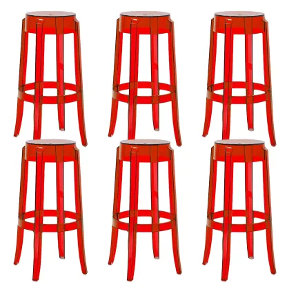 Modern Transparent Acrylic Stylish Elegant Square Bar Stool Image - 48
