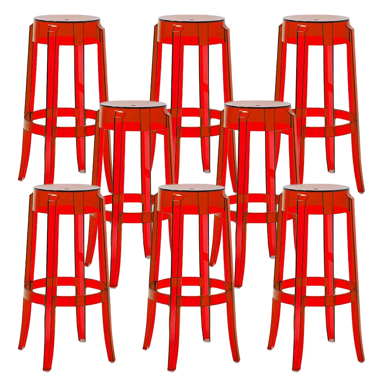 Modern Transparent Acrylic Stylish Elegant Square Bar Stool Image - 49