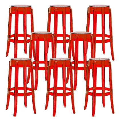 Modern Transparent Acrylic Stylish Elegant Square Bar Stool Image - 49