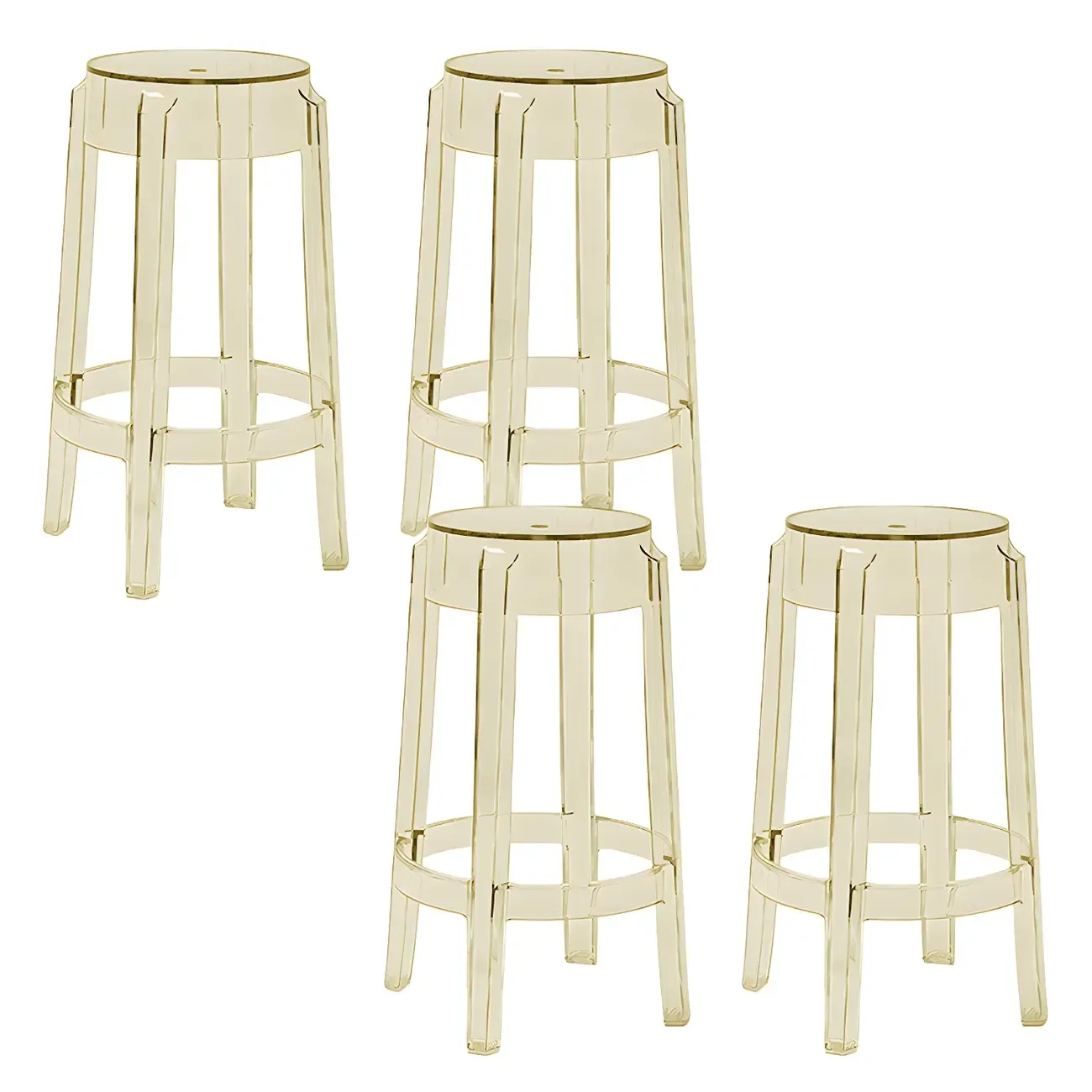 Modern Transparent Acrylic Stylish Elegant Square Bar Stool Image - 52