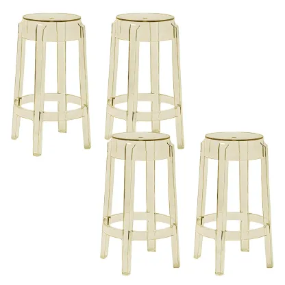Modern Transparent Acrylic Stylish Elegant Square Bar Stool Image - 52
