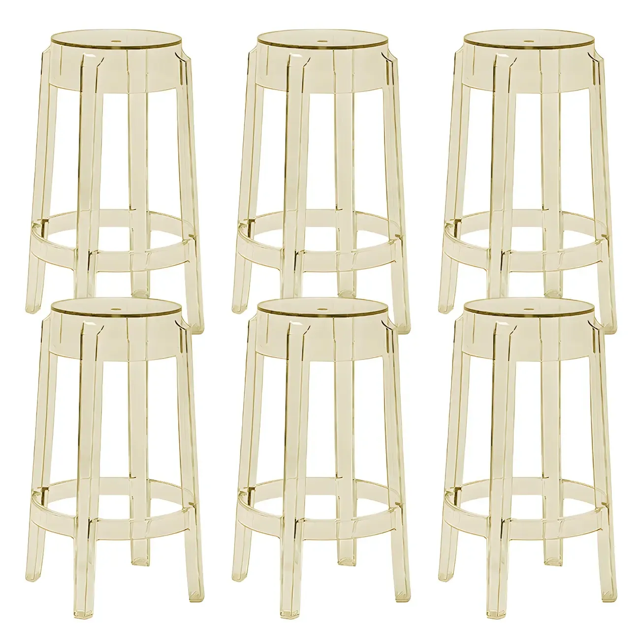 Modern Transparent Acrylic Stylish Elegant Square Bar Stool Image - 53
