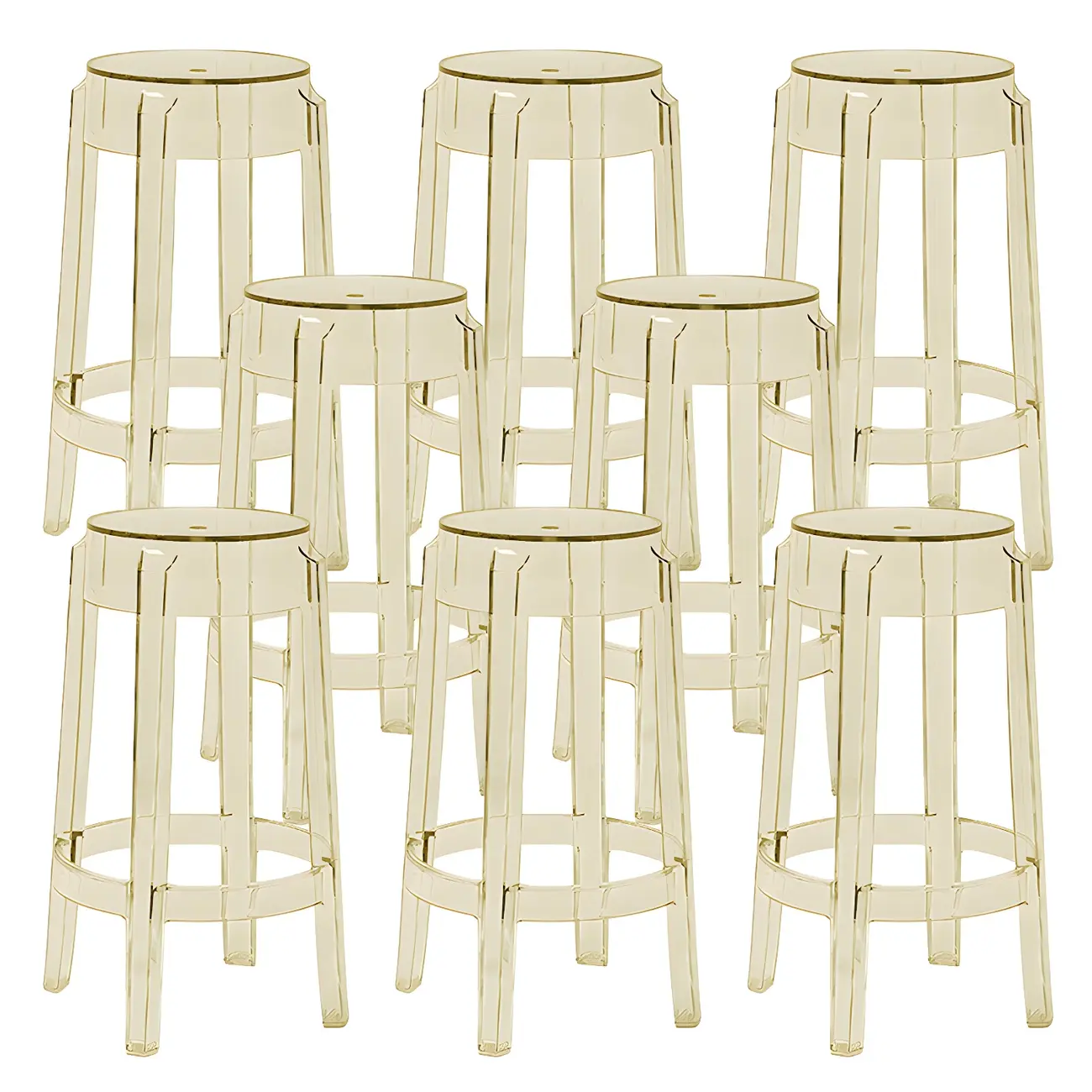 Modern Transparent Acrylic Stylish Elegant Square Bar Stool Image - 54 | homeyfad