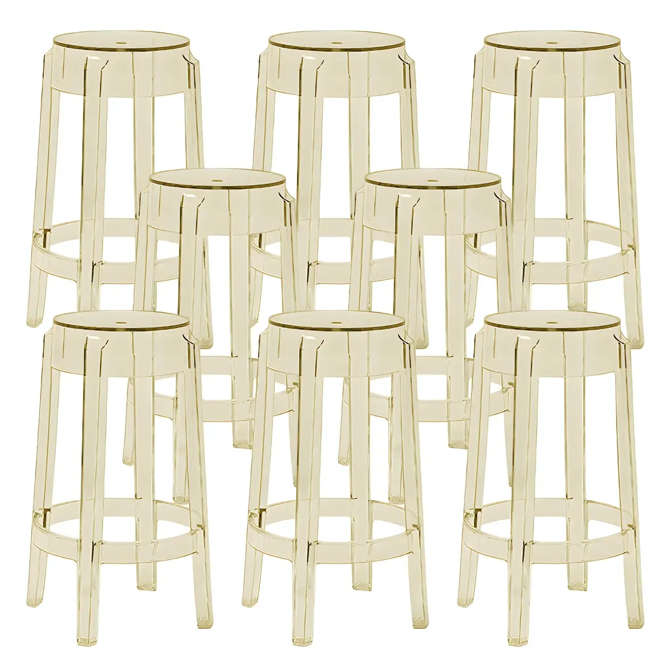 Modern Transparent Acrylic Stylish Elegant Square Bar Stool Image - 54