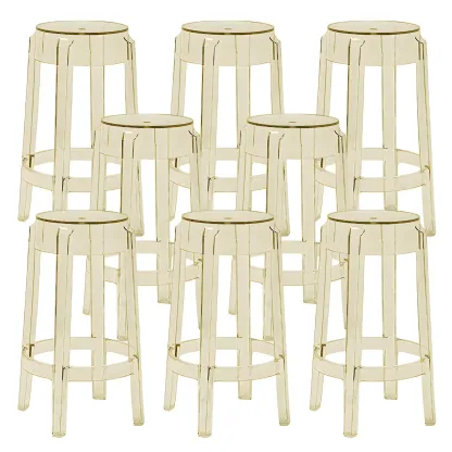 Modern Transparent Acrylic Stylish Elegant Square Bar Stool Image - 54