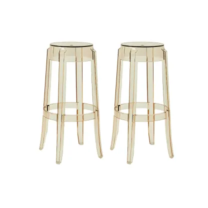 Modern Transparent Acrylic Stylish Elegant Square Bar Stool Image - 56