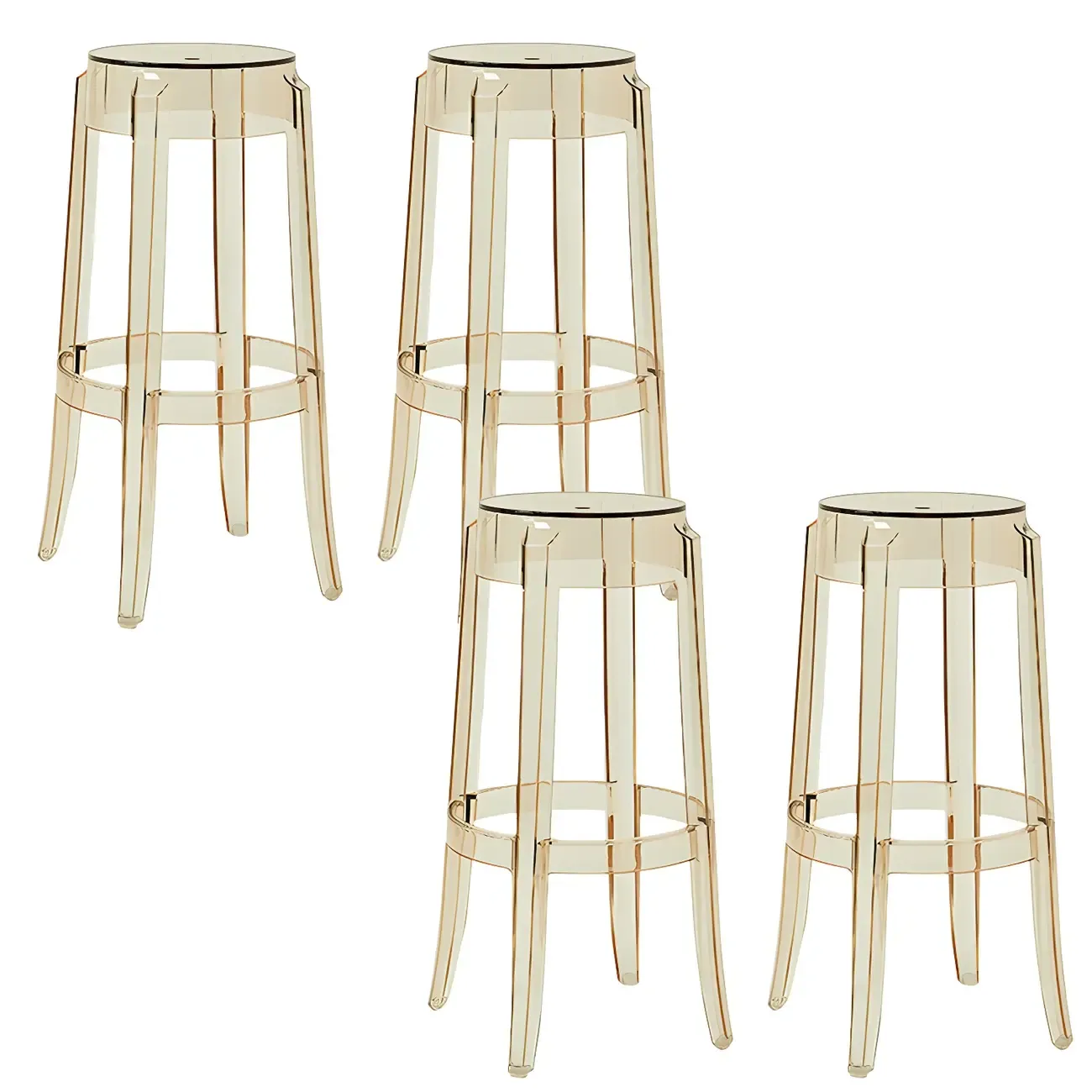 Modern Transparent Acrylic Stylish Elegant Square Bar Stool Image - 57