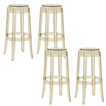 Modern Transparent Acrylic Stylish Elegant Square Bar Stool Image - 57