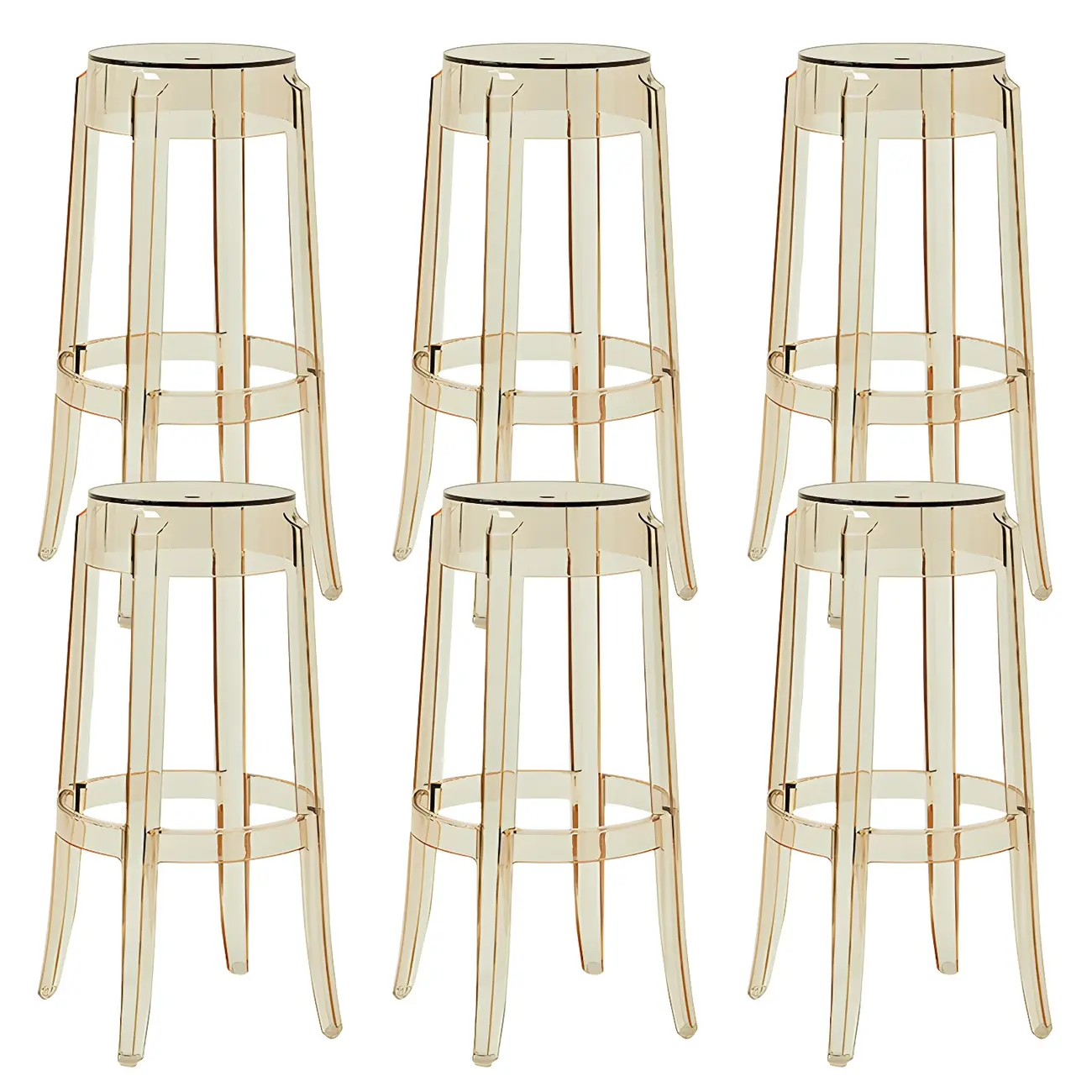 Modern Transparent Acrylic Stylish Elegant Square Bar Stool Image - 58 | homeyfad