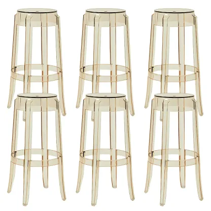 Modern Transparent Acrylic Stylish Elegant Square Bar Stool Image - 58