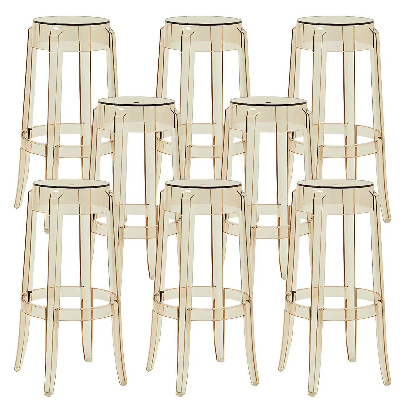 Modern Transparent Acrylic Stylish Elegant Square Bar Stool Image - 59 | homeyfad