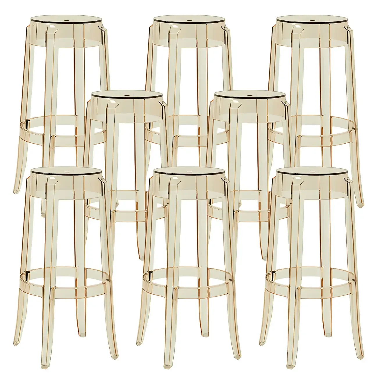 Modern Transparent Acrylic Stylish Elegant Square Bar Stool Image - 59