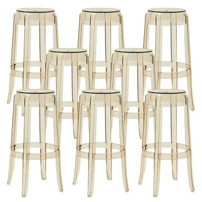 Modern Transparent Acrylic Stylish Elegant Square Bar Stool Image - 59