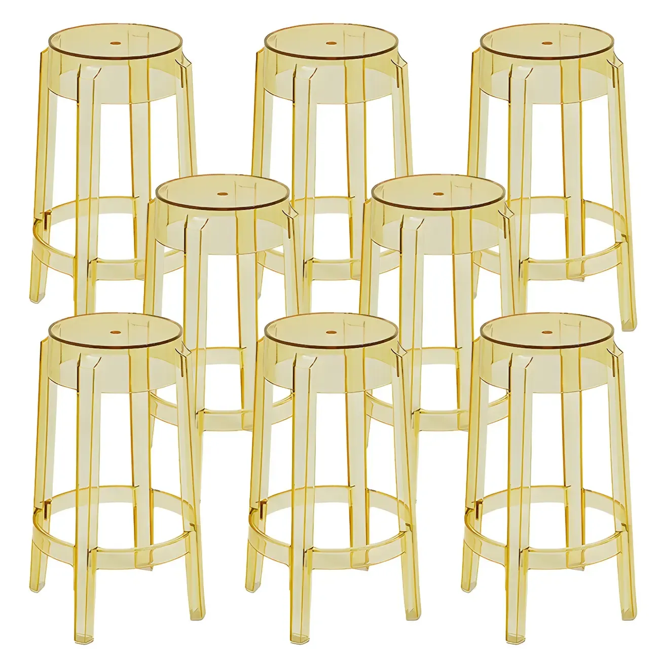 Modern Transparent Acrylic Stylish Elegant Square Bar Stool Image - 64