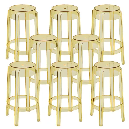 Modern Transparent Acrylic Stylish Elegant Square Bar Stool Image - 64