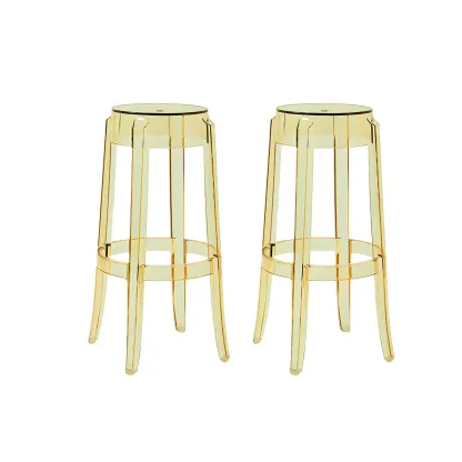 Modern Transparent Acrylic Stylish Elegant Square Bar Stool Image - 66
