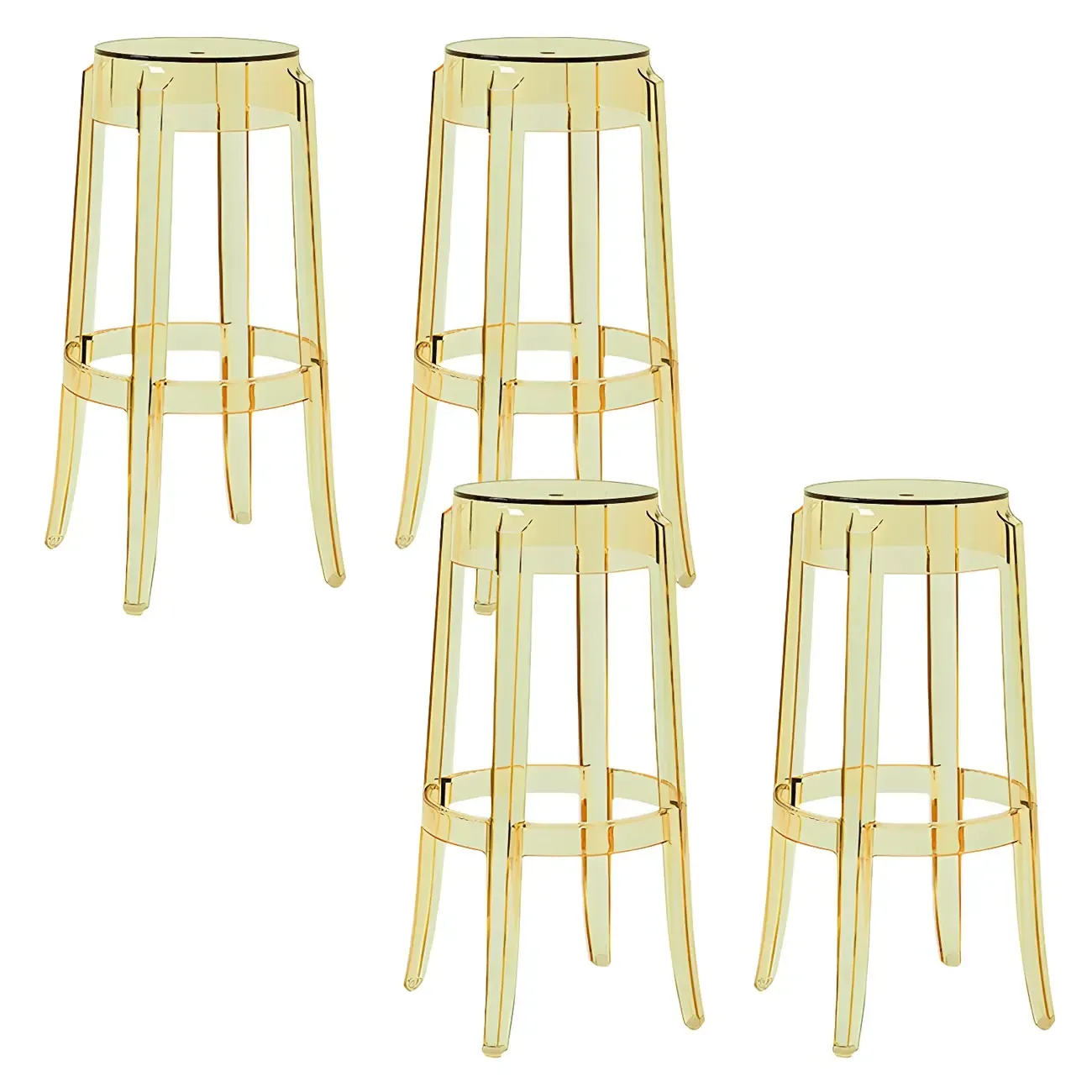Modern Transparent Acrylic Stylish Elegant Square Bar Stool Image - 67