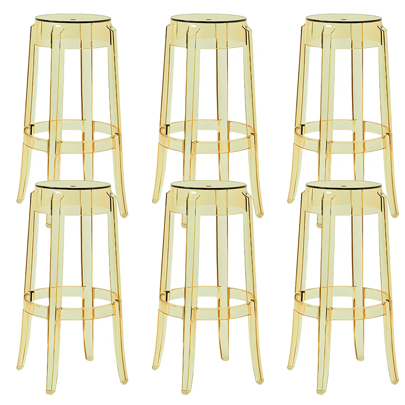 Modern Transparent Acrylic Stylish Elegant Square Bar Stool Image - 68 | homeyfad