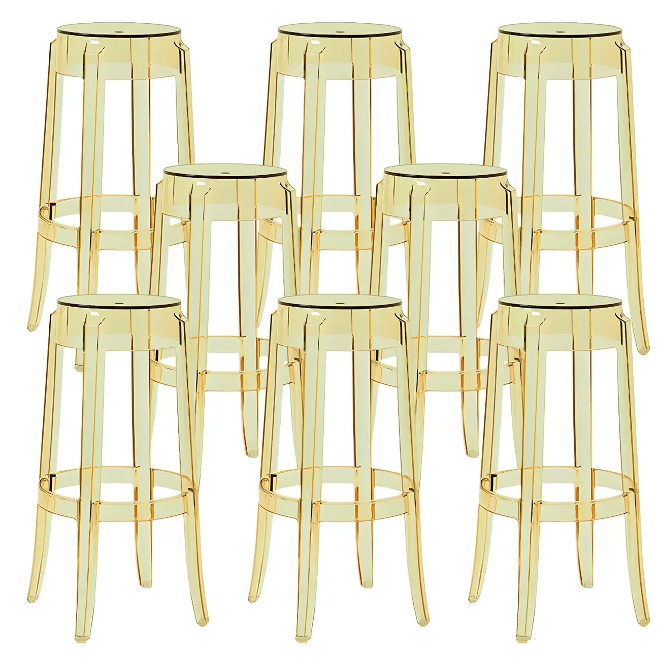 Modern Transparent Acrylic Stylish Elegant Square Bar Stool Image - 69